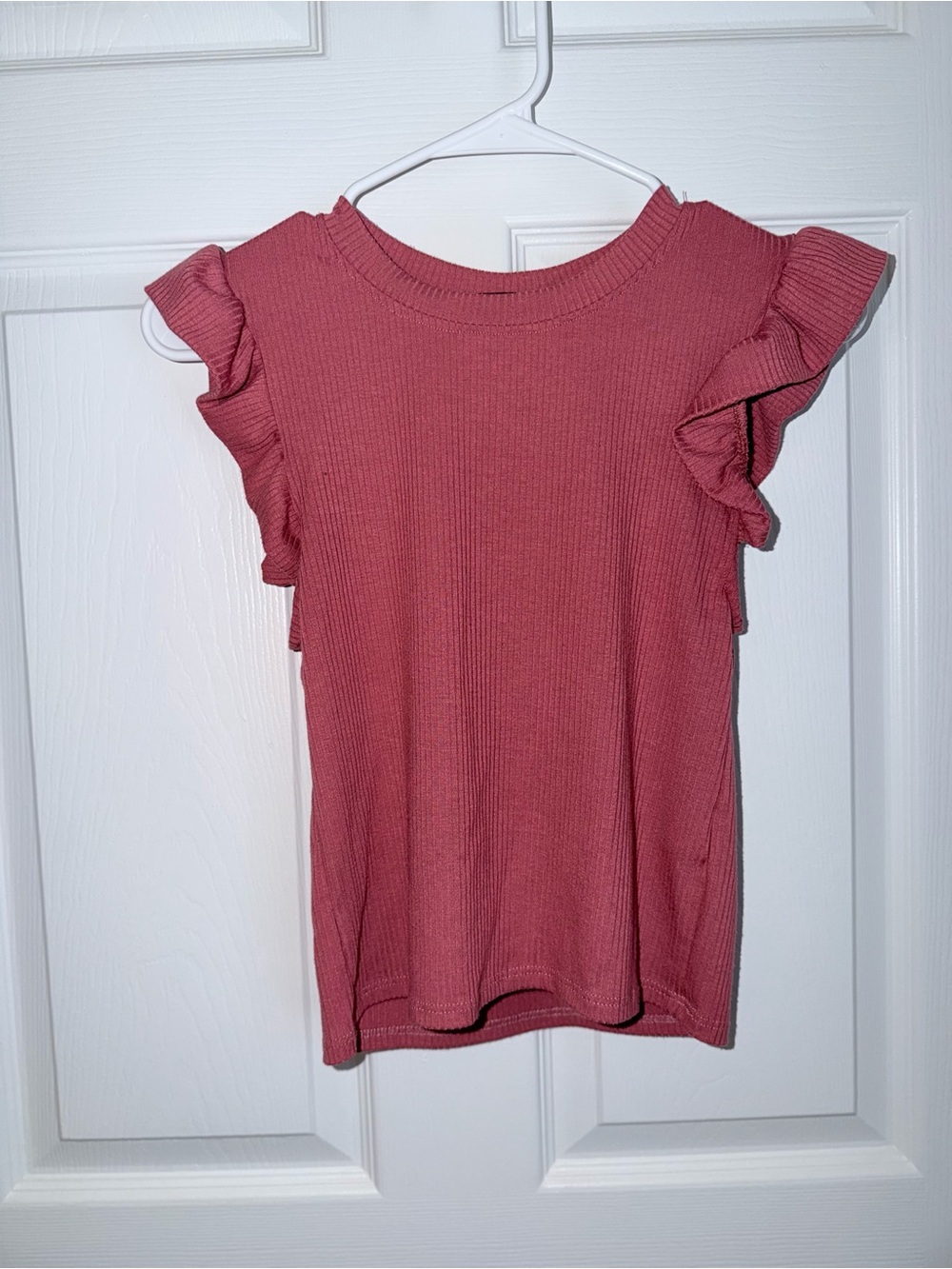 Poof! Dusty Rose Ruffle Sleeve Knit Tee